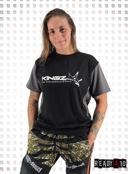 Kingz Pro Performance Wear Two Tone 3D Shirt Black Grey